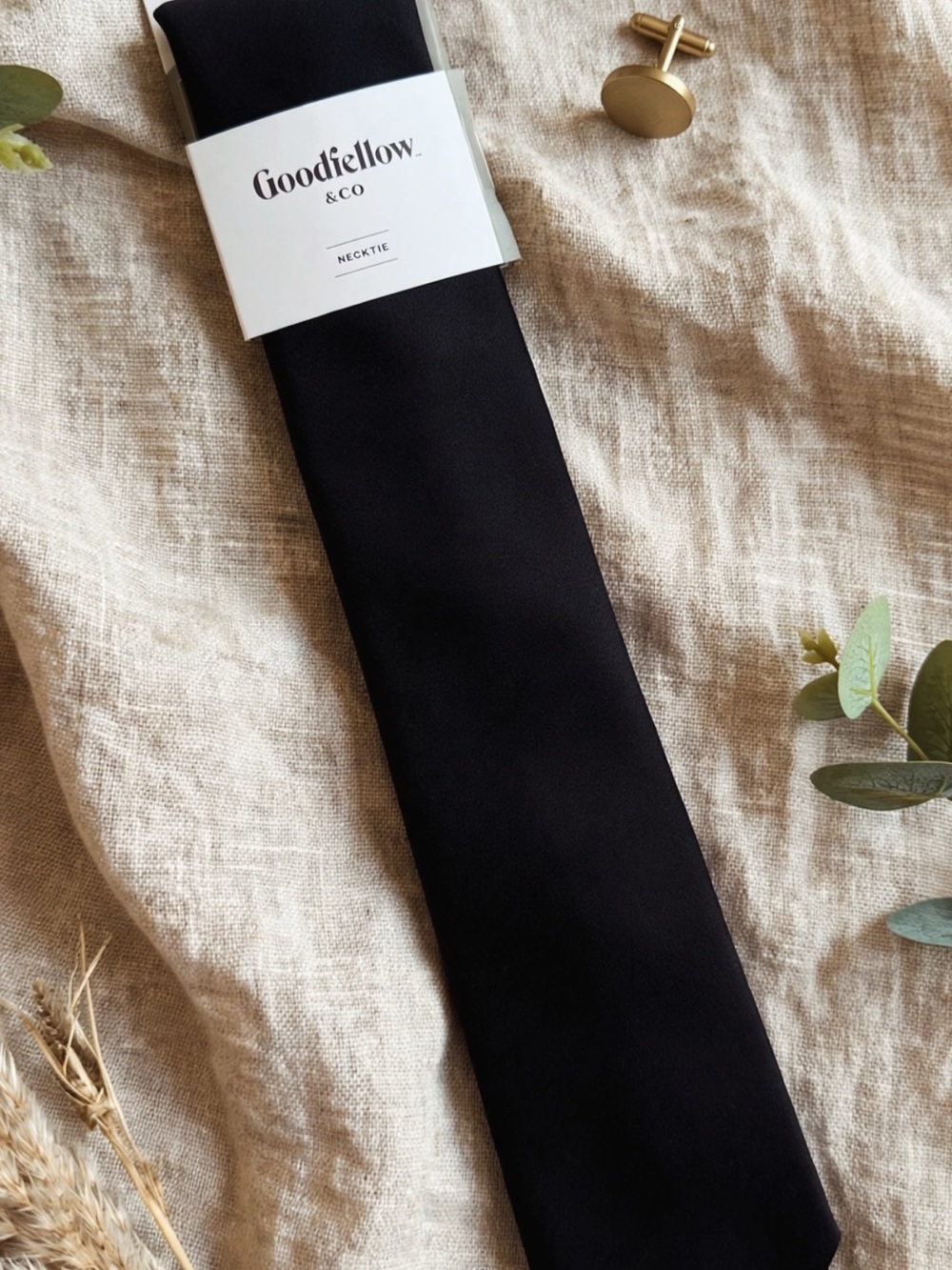 Goodfellow & Co Black Solid Men's Necktie